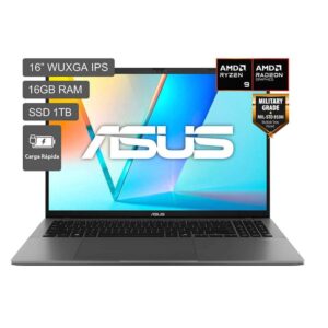 COMPUTADORA PORTÁTIL ASUS VIVOBOOK M3607HA-RP062 AMD RYZEN 9 270 (16TOPS) Memoria 16GB,1TB SSD, Pantalla 16",SIN S.O