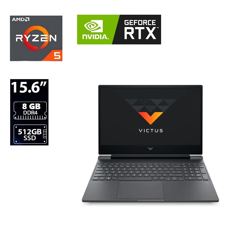 COMPUTADORA PORTÁTIL HP VICTUS GAMING 15-FB3012LA AMD RYZEN 5 8645HS 24GB,512GB SSD,RTX3050 DE 6GB,15.6",SIN S.O