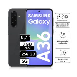 CELULAR SAMSUNG GALAXY A36 5G SM-A366E/DS SNAPDRAGON 6GEN. Memoria 8GB,256GB, Pantalla AMOLED 6.7”