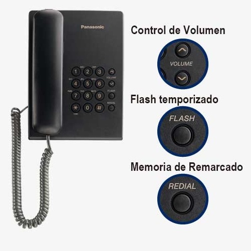 TELEFONO PANASONIC KX-TS500 ALAMBRICO BLACK